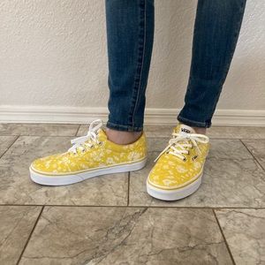 Vans Floral Yellow Doheny Sneakers Size 7